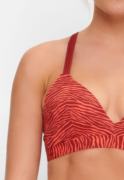 Linga Dore Voorgevormde Triangel Bikini Zebra rood 36 A