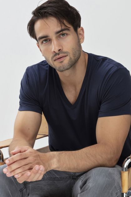 Mey V-Neck Shirt blauw Xl -