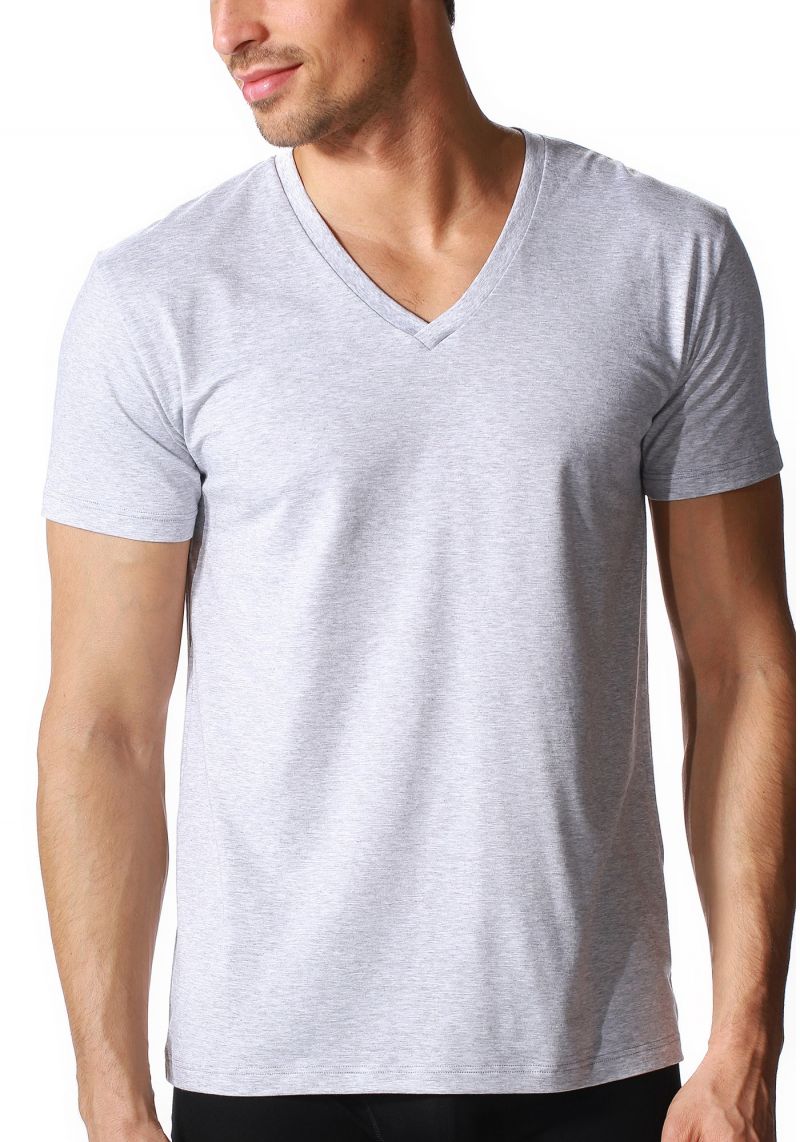 Mey V-Neck Shirt grijs Xxl -