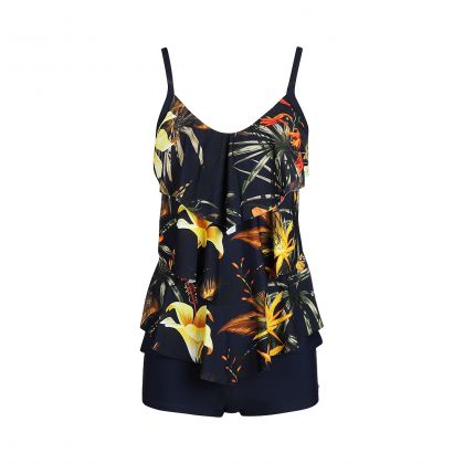 Mila Ladies tankini triple layer blauw 48 -