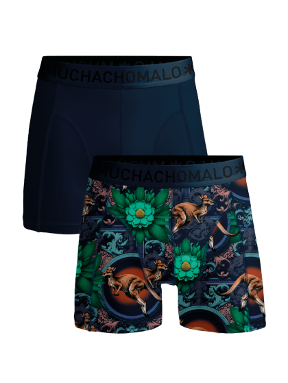 Muchachomalo 2-pack short print Kangaroo blauw 176 -