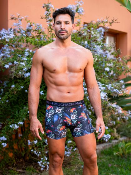 Muchachomalo 2-pack short print Parrot zwart S -