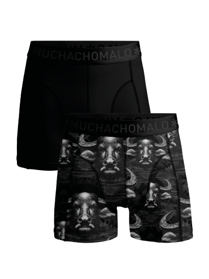 Muchachomalo 2-pack short print Waterbuffalo zwart 146/152 -