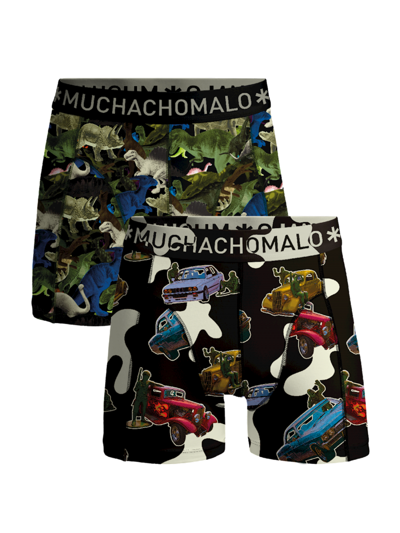 Muchachomalo Boys 2-pack Boxer shorts figures groen 104 -