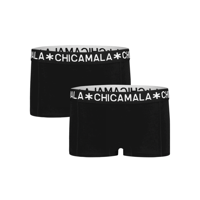 Muchachomalo Girls 2 pack boxershort Solid zwart 176 -