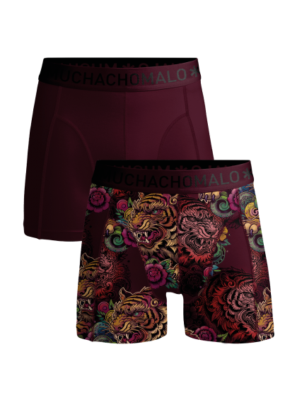 Muchachomalo Men 2-Pack Boxer Shorts print/solid rood M -
