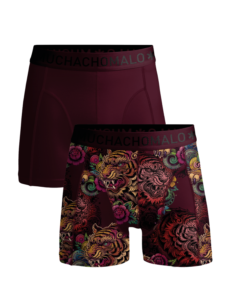Muchachomalo Men 2-Pack Boxer Shorts print/solid rood M -