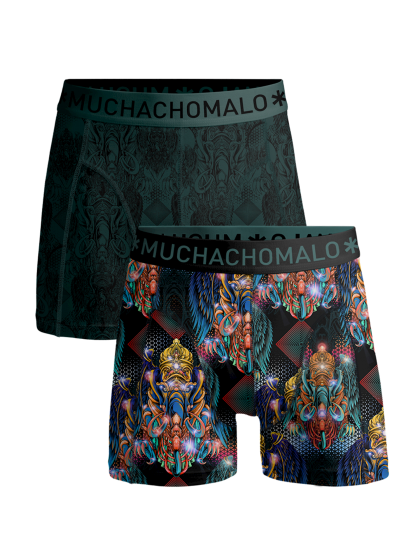 Muchachomalo Men 2-pack Boxershort Myth Indo groen M -