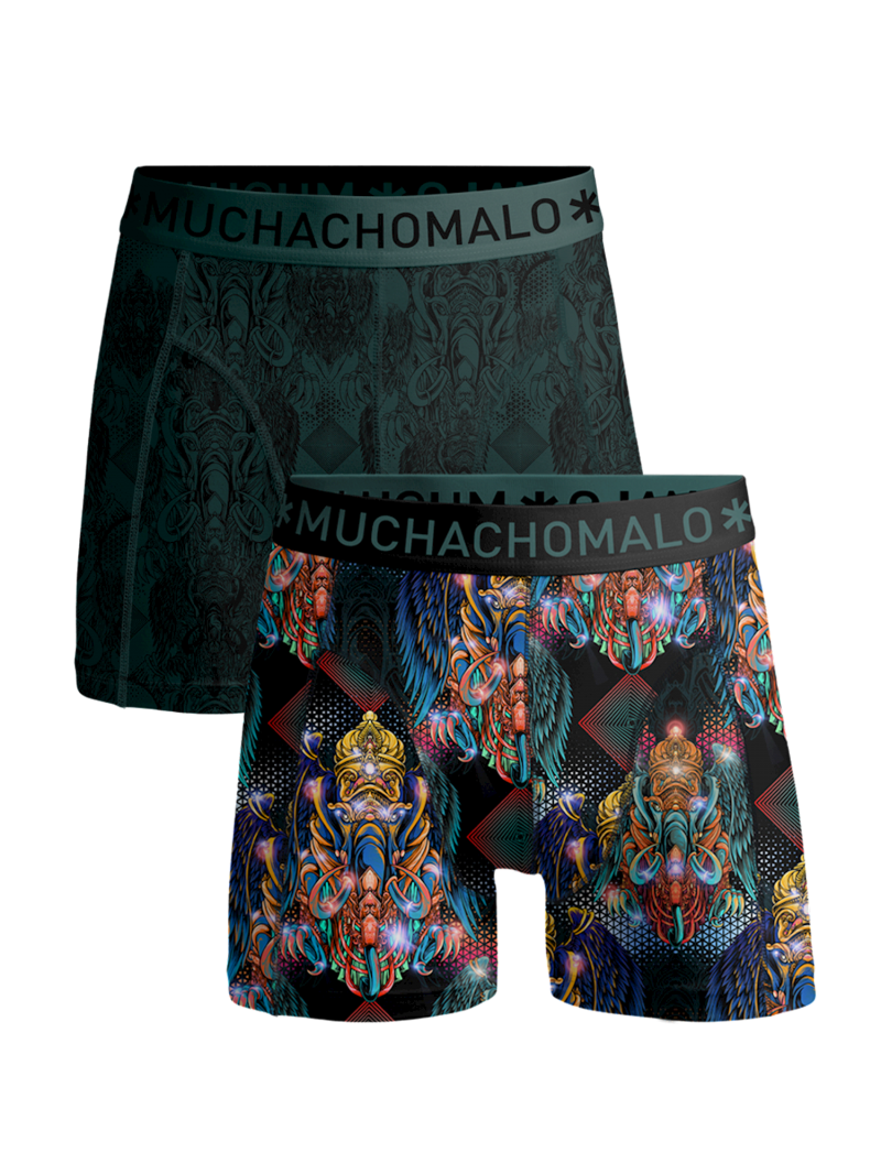 Muchachomalo Men 2-pack Boxershort Myth Indo groen M -