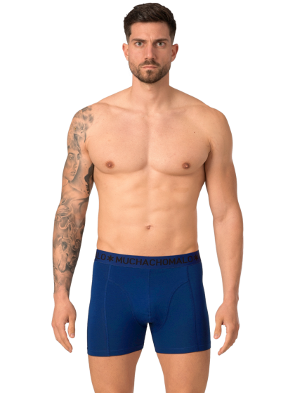 Muchachomalo Men 2-pack Boxershort solid blauw S -