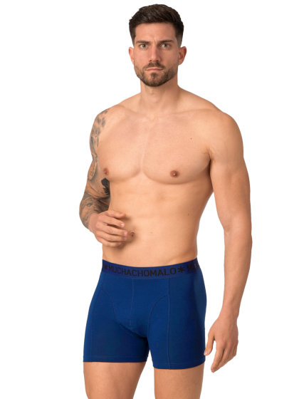 Muchachomalo Men 2-pack Boxershort solid blauw S -