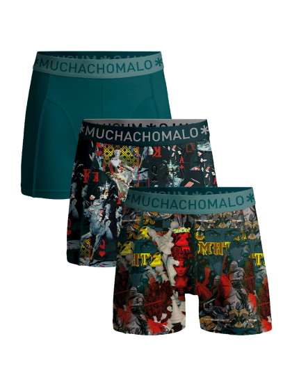 Muchachomalo Men 3-pack Boxer shorts Chessplay groen S -