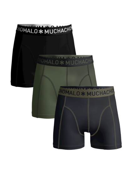 Muchachomalo Men 3-pack Boxershort solid groen S -