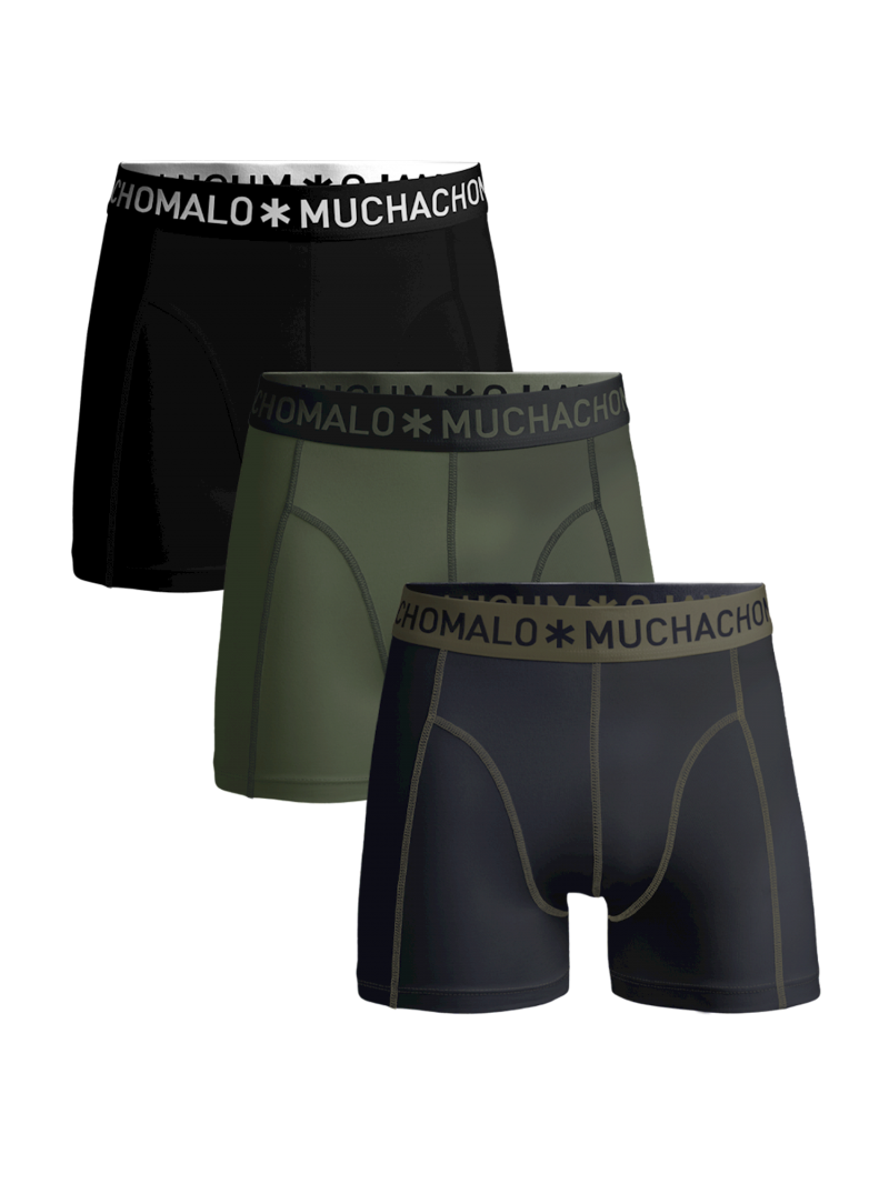 Muchachomalo Men 3-pack Boxershort solid groen S -
