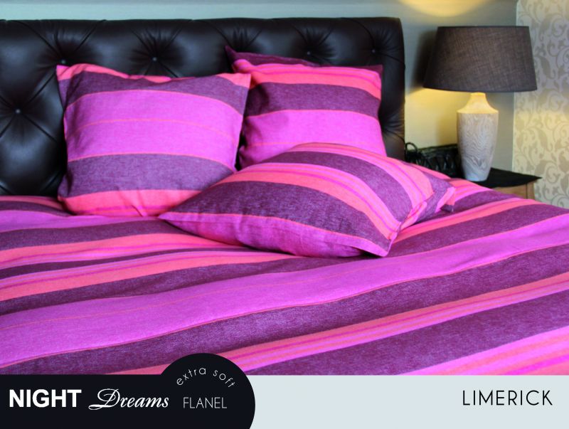 Night Dreams Dekbedovertrek Luxe Flanel 100% Katoen bordeaux 240/220 -