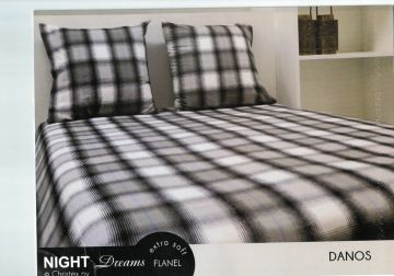 Night Dreams Dekbedovertrek Luxe Flanel 100% Katoen zwart 240/220 -