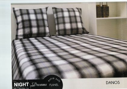 Night Dreams Dekbedovertrek Luxe Flanel 100% Katoen zwart 240/220 -