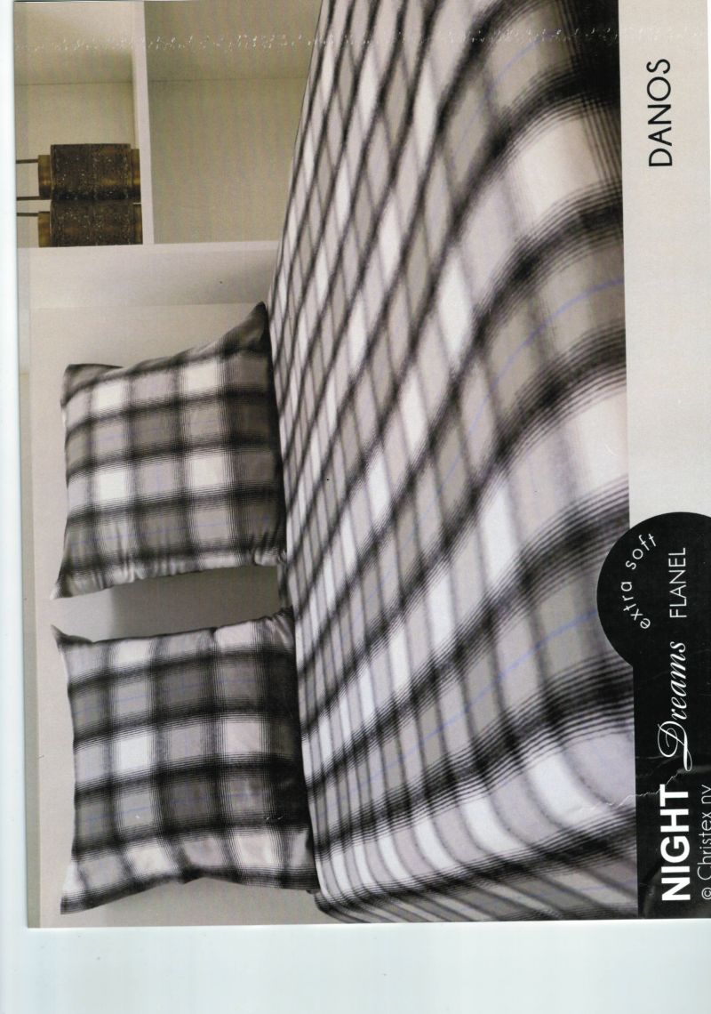 Night Dreams Dekbedovertrek Luxe Flanel 100% Katoen zwart 240/220 -