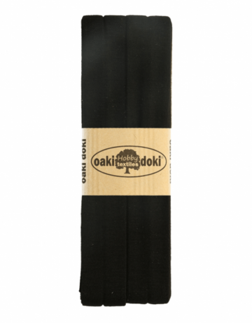 Oaki Doki Biaisband Katoen 12mm 5m zwart U -