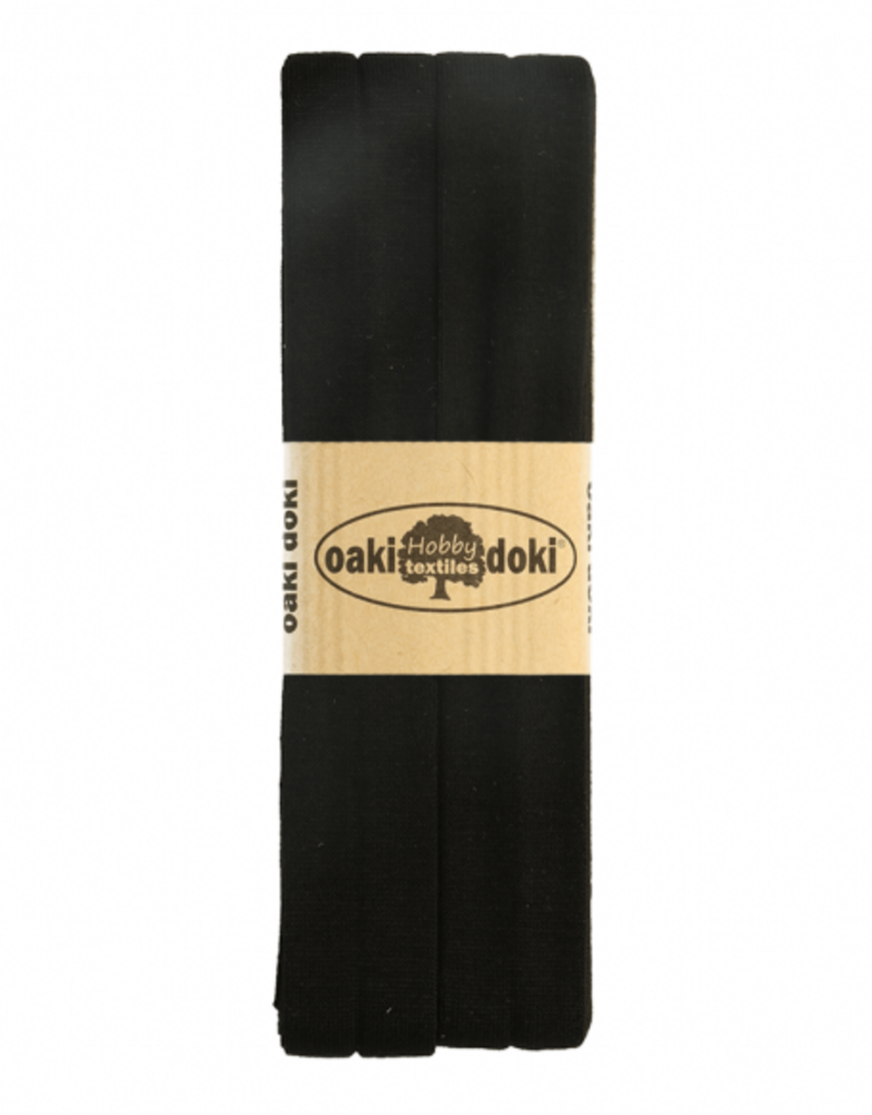 Oaki Doki Biaisband Katoen 12mm 5m zwart U -
