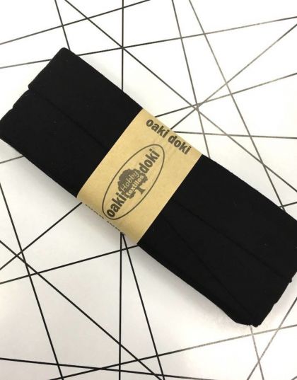 Oaki Doki Biaisband Katoen 12mm 5m zwart U -