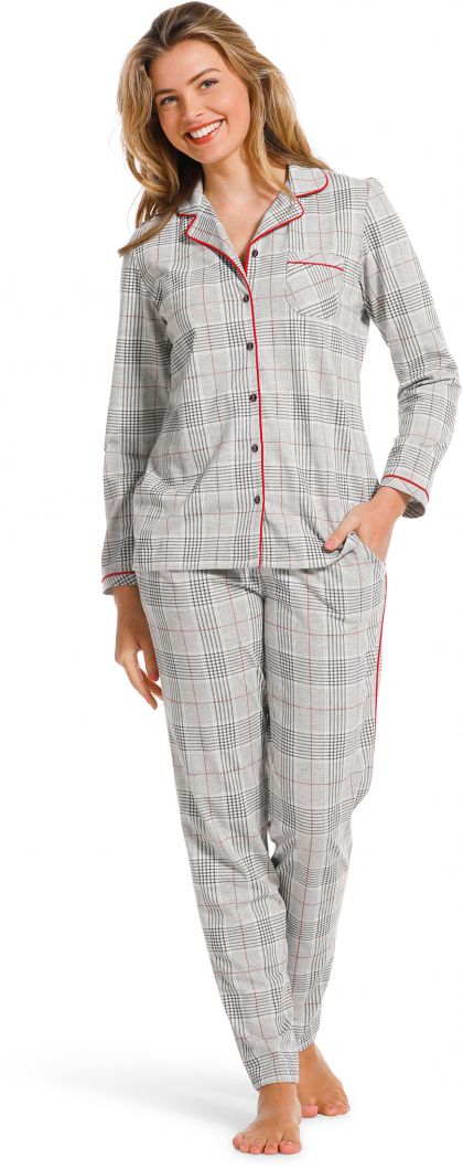 Pastunette Doorknoop pyjama grijs 46 -
