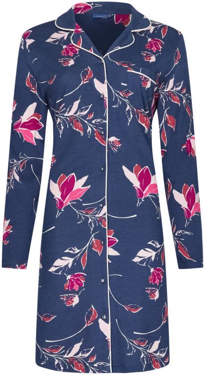 Pastunette Nachtkleed doorknoop 95cm blauw 38 -