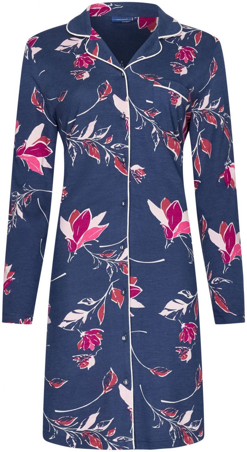 Pastunette Nachtkleed doorknoop 95cm blauw 38 -