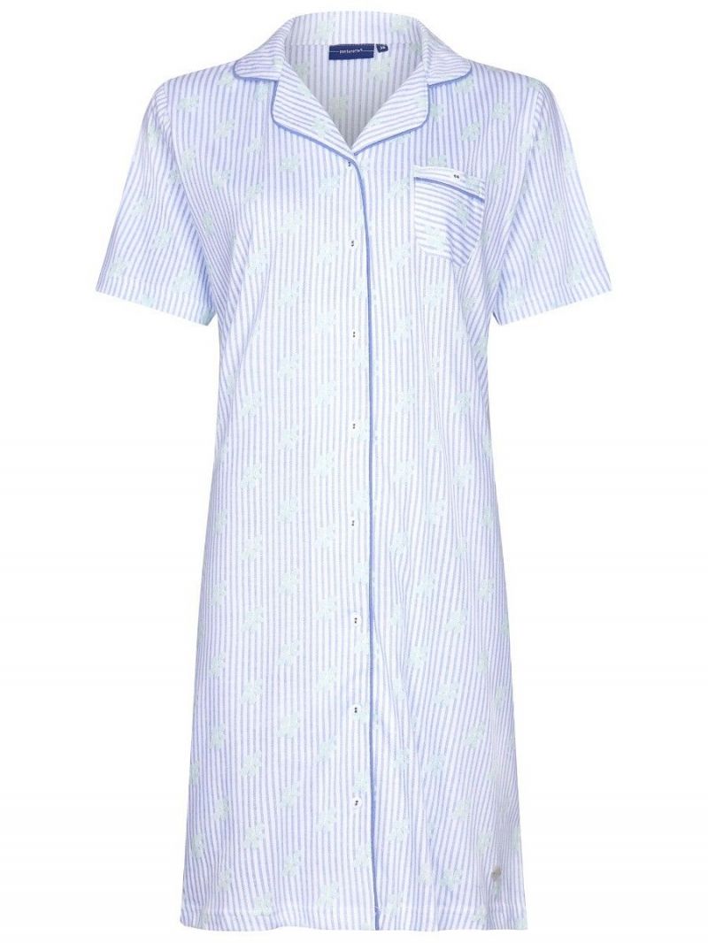 Pastunette Nachtkleed doorknoop 95m blauw 36 -