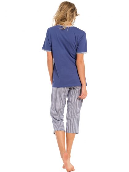Pastunette Pyjama capri broek blauw 42 -