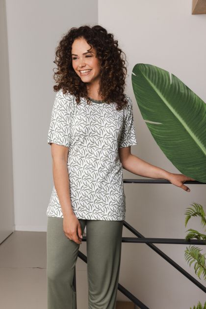 Pastunette Pyjama capri pants groen 36 -