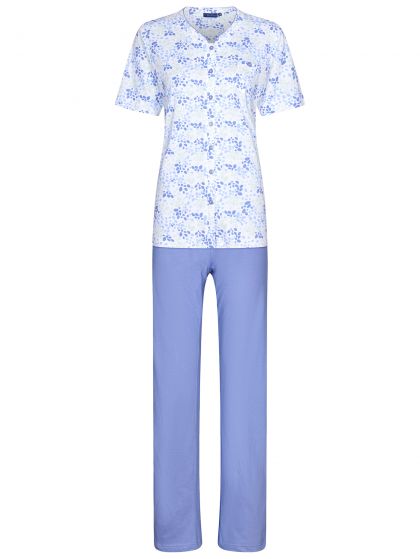 Pastunette Pyjama doorknoop lange broek blauw 36 -
