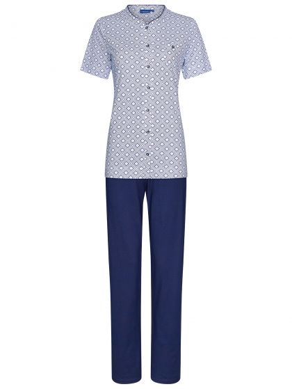 Pastunette Pyjama doorknoop lange broek blauw 36 -