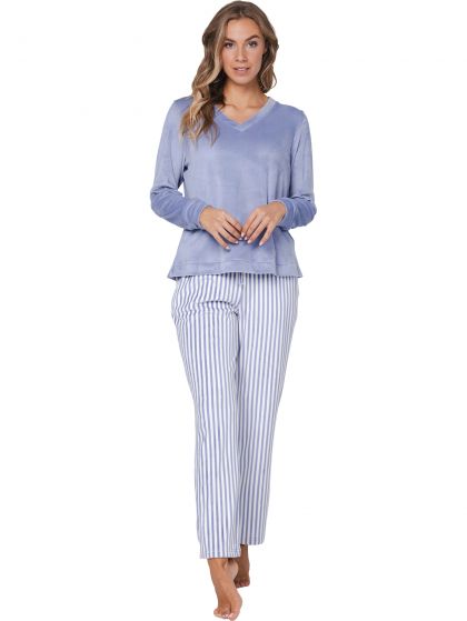 Pastunette Pyjama fleece blauw 46 -