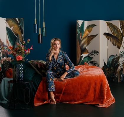 Pastunette Pyjama satijn blauw 36 -