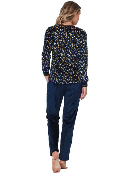 Pastunette Pyjama velours fleece blauw 38 -