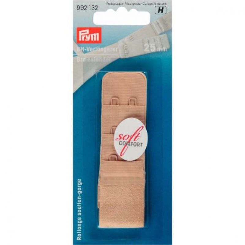 Prym BH verlengstuk 3x2 haken 25mm huidskleur One Size -