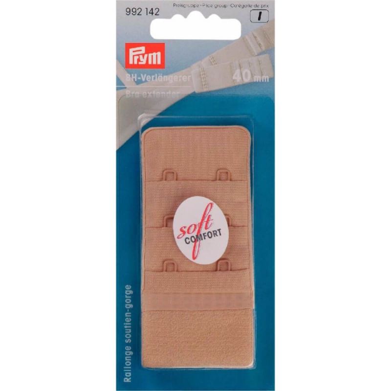 Prym BH verlengstuk 3x2 haken 40mm huidskleur One Size -