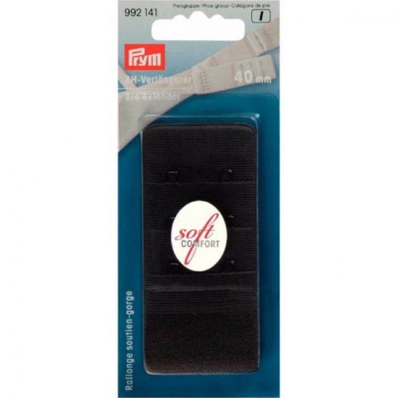 Prym BH verlengstuk 3x2 haken 40mm zwart One Size -
