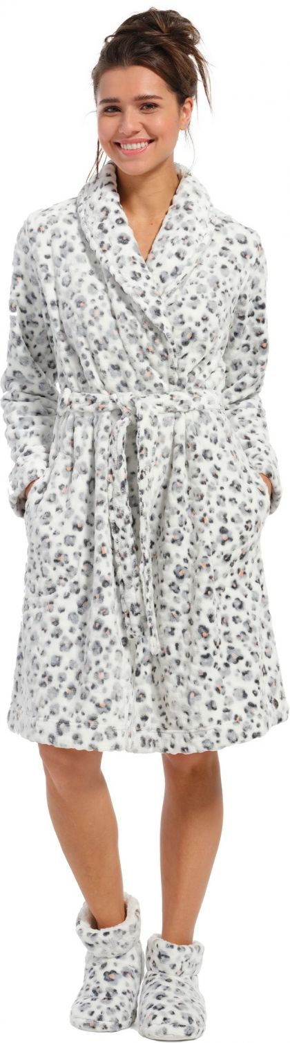 Rebelle Kamerjas Morning gown shawlcollar 100cm grijs 52/54 -