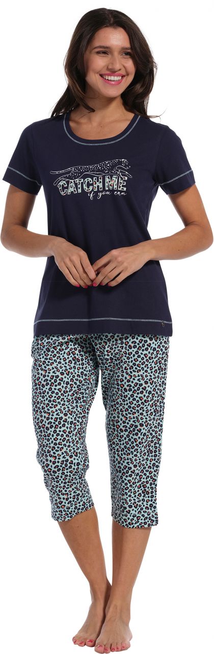Rebelle Pyjama capri blauw 48 -
