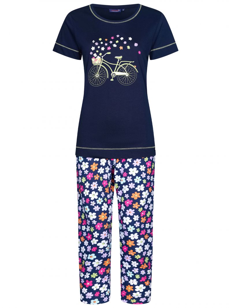 Rebelle Pyjama capri broek blauw 48 -