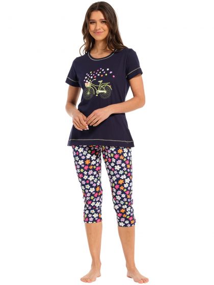 Rebelle Pyjama capri broek blauw 48 -