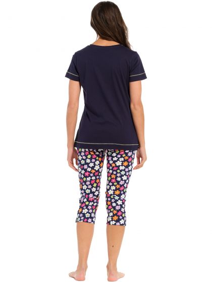 Rebelle Pyjama capri broek blauw 48 -