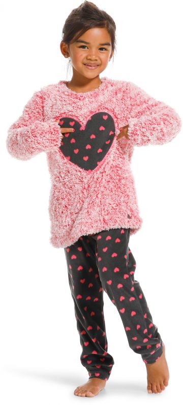 Rebelle Pyjama Heart embroidery roos 152 -