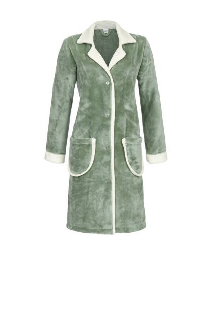 Ringella Kamerjas Fleece doorknoop groen 46 -