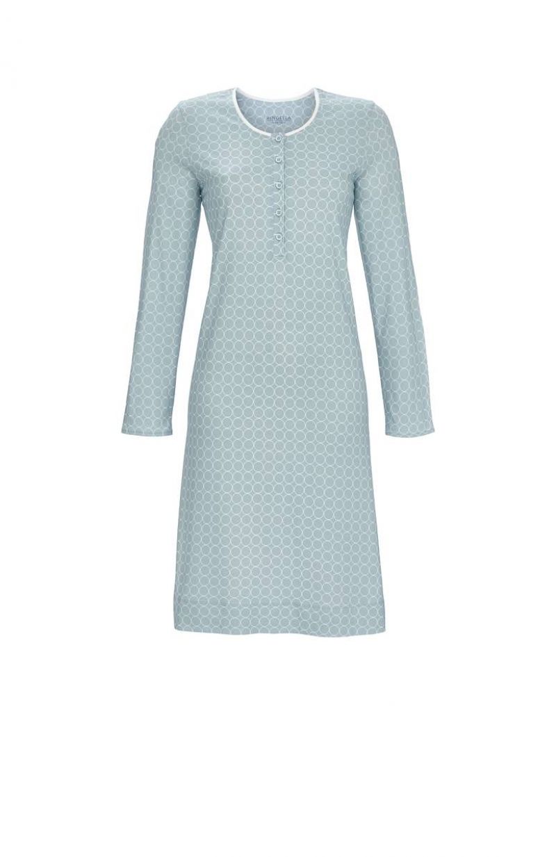 Ringella Nachthemd met knoopsluiting turquoise 42 -