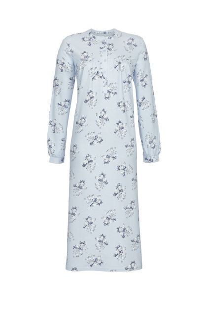 Ringella Nachtkleed met knoopsluiting blauw 48 -