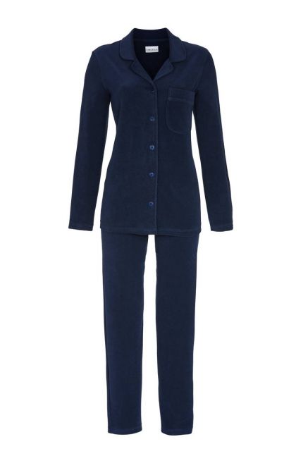 Ringella Zachte badstof pyjama met kraag blauw 36 -
