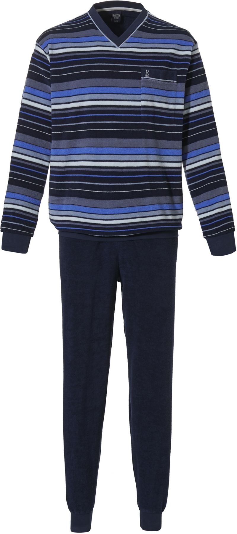 Pyjama badstof blauw